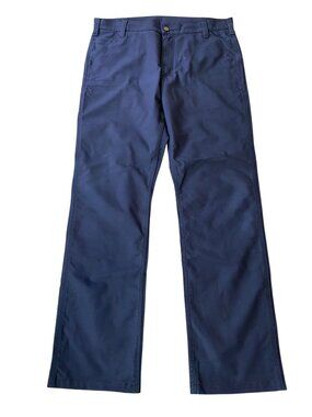 Carhartt Mens Navy Blue Relaxed Fit Work Pants 36x34 Durable Cotton Blend